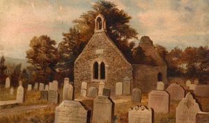 Cimetière avec chapelle en ruine - John Teasdale